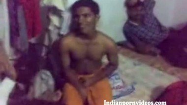 Desi hostel boy caught by room mates for fun