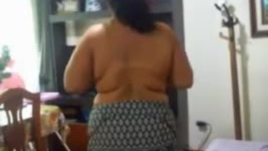 Topless BBW dancing seductively for her lover