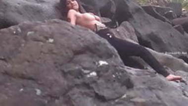 Poonam Pandey On the Rocks Modelling Big Breasts
