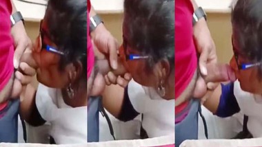 Nerdy Indian GF blowjob for the first time