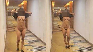 Pranya in transparent lingerie flashes at Hotel Lobby