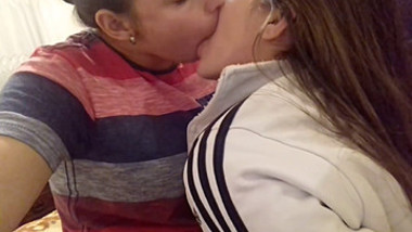 sexy horny lesbian eating each other via deep kiss