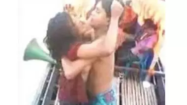 Funny call girl dance with guys on boat
