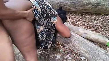 Big ass aunty drilled hard in forest