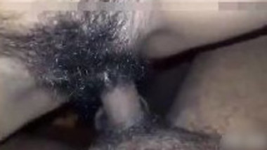 Desi wife hairy pussy hard fucking and cumshot with audio Part 1