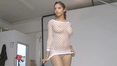 Desi Hot Model Shanaya In Transparent Dress Boob Visible
