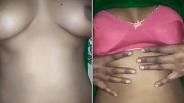 Green Salwar Desi college babe showing boobs pussy & fucking again with her boyfriend