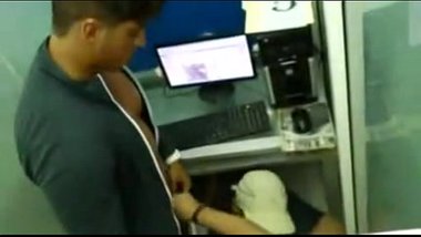 Hot Hand Job In Cyber Cafe
