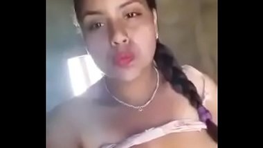 Village teen squeezing boobs and fingering cunt