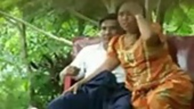 Aunty fucked neighbor uncle in park in front of a stranger