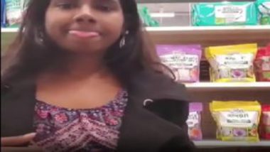 Naughty tamil girl showing boobs in super market
