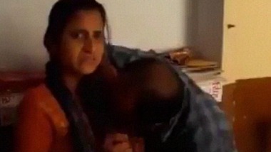 Indian teacher sucking students boobs in class