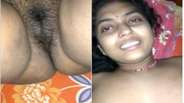 Chubby Desi gal lies naked and permits BF to touch her hairy XXX twat