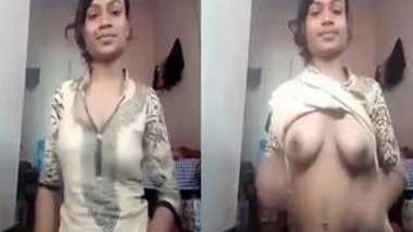 There is nothing better for the girl than to shake her Desi boobs