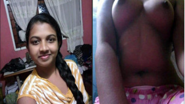 Young Indian female she flaunts her melons in amateur porn shooting