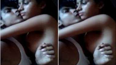 Boy kisses Indian whore and licks nipples in homemade XXX video