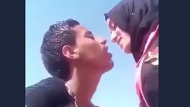 Arab Lovers Kissing Outdoor