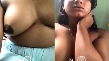 Sexy girl showing boobs on video call