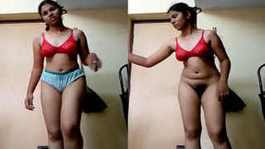 Modest Desi belle during sex clip undresses to show her XXX assets