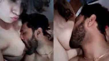 Bearded Desi lad can't stop worshipping sexy nipples of XXX lovely