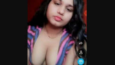 Indian Girl Rutvika sharma Playing With her Boobs in Live