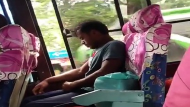 tarki guy masturbating in BUS while knowing side passanger girls recording him