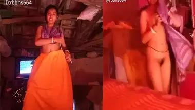 Desi young village wife changing dress on cam