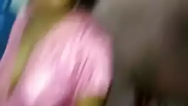 Indian wife sexy dance in a satin night gown 
