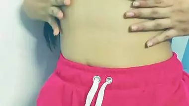 Cute girl pressing boobes video
