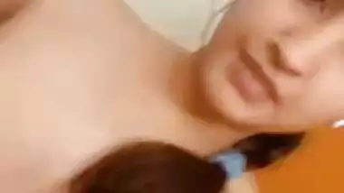 Beautiful Indian girl showing her nudity on selfie cam