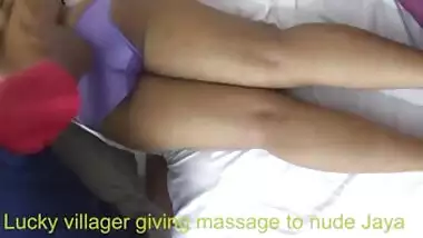 Lady getting massaged by Villager I