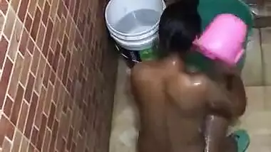 Desi Girl Bathing 2 clips Record By Hidden Cam Part 1