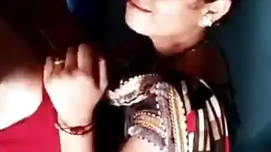 Sexy Indian Bhabhi getting her boobs sucked by Devar