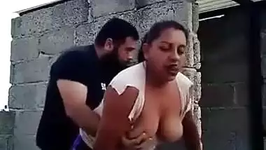 Sri Lankan Office Lady Hard Fucked from Behind on a Rooftop (Very Horny)