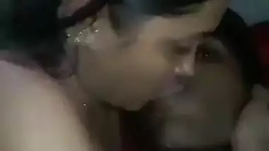 horny indian young couple boob sucking and blowjob