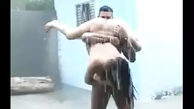Hyderabad Couple Perform 69 Sex Pose Outdoor In Rain