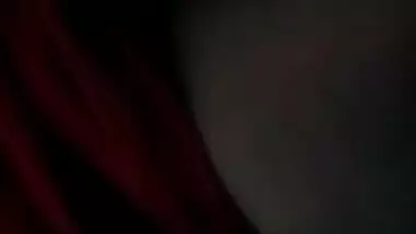Desi woman hides under the blanket to show XXX tits on video call