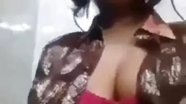 Horny Indian girl showing big tits and masturbate