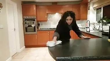 Sexy Indian pounded hard on kitchen counter fuck