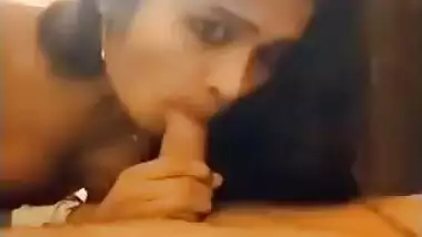 Slim Indian slut giving blowjob to customer