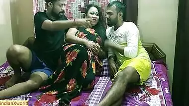 Amazing Hot Desi Threesome Sex! Hot Milf Bhabhi Vs Two Devor