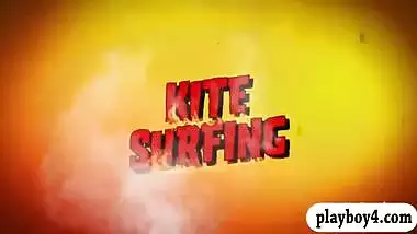 Nasty badass babes enjoyed kite surfing