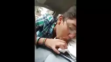 Indian porn mms of a horny teen giving a blow job to boyfriend in his car