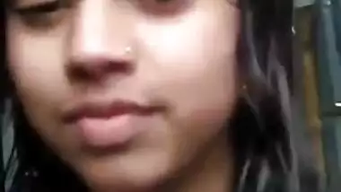 Indian girl make selfie video for BF