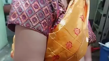 Today Salu Bhabhi Was Looking Hot In A Yellow Saree. Husband Fucks