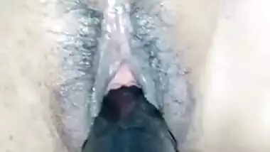 Wife taking Big Black Dildo in Pussy