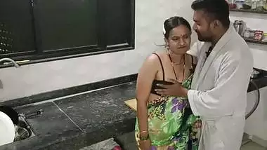 indian horney couple enjoying kitchen sex