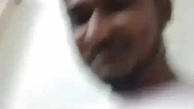Cute girlfriend hot blowjob to boyfriend with smile