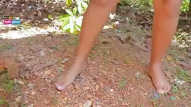 Pissing Outside and Show Her Dirty Wet Pussy Juice Pant