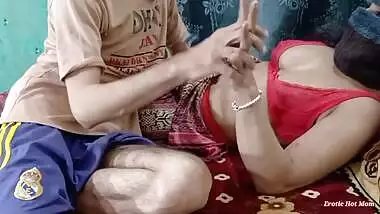 Hot Nephew sexy talking and pussy fucking in Cowgirl style with his pakistani aunty in hindi audio